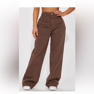 Petite Good time high waist wide leg jeans